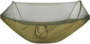 Hammock Camping Hammock with Mosquito Net - 2 Person Ultra-Lightweight Outdoor Travel Hammocks Outdoor Hammock (Color : Green 290 * 140cm) (Army Green 290 * 140cm)