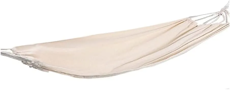 Hammock Hammock White Canvas Outdoor Double Hammock Anti-Rollover Camping Hammock Solid Color 1.9m Double Hammock Terrace Bed Travel Hiking Outdoor Hammock (Color : 190x150cm) (190x150cm)