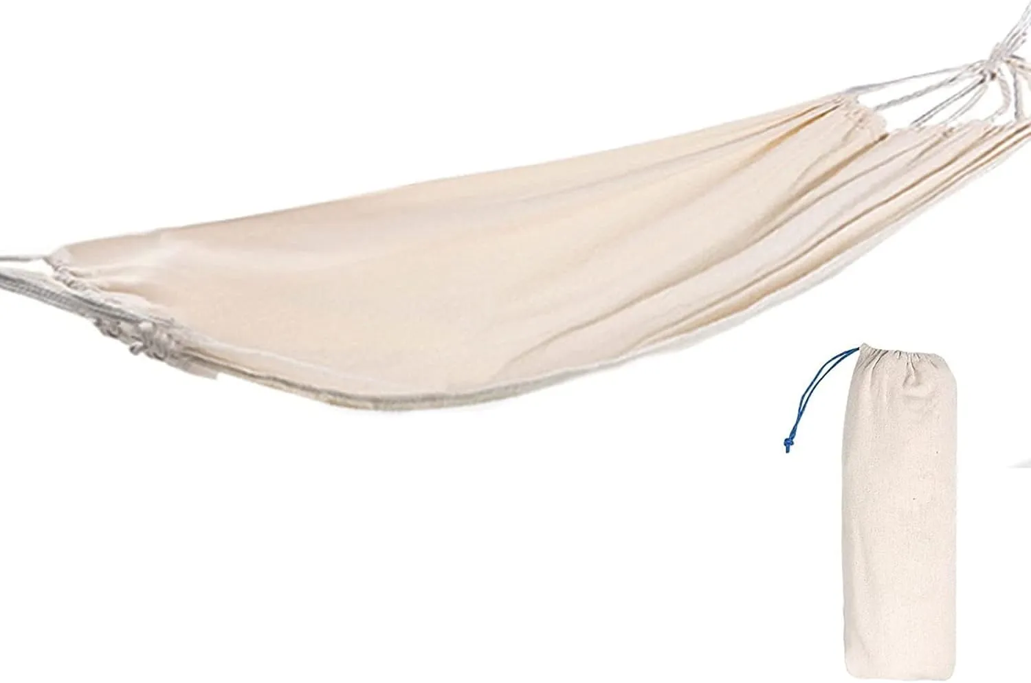 Hammock Hammock White Canvas Outdoor Double Hammock Anti-Rollover Camping Hammock Solid Color 1.9m Double Hammock Terrace Bed Travel Hiking Outdoor Hammock (Color : 190x150cm) (190x150cm)
