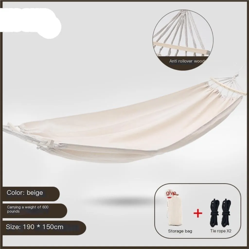 Hammocks Hammock Outdoor Camping Swing Camping Single Double Adult Sleeping Anti-Rollover Thickened Hanging Chair Camping Hammocks(White,Small)