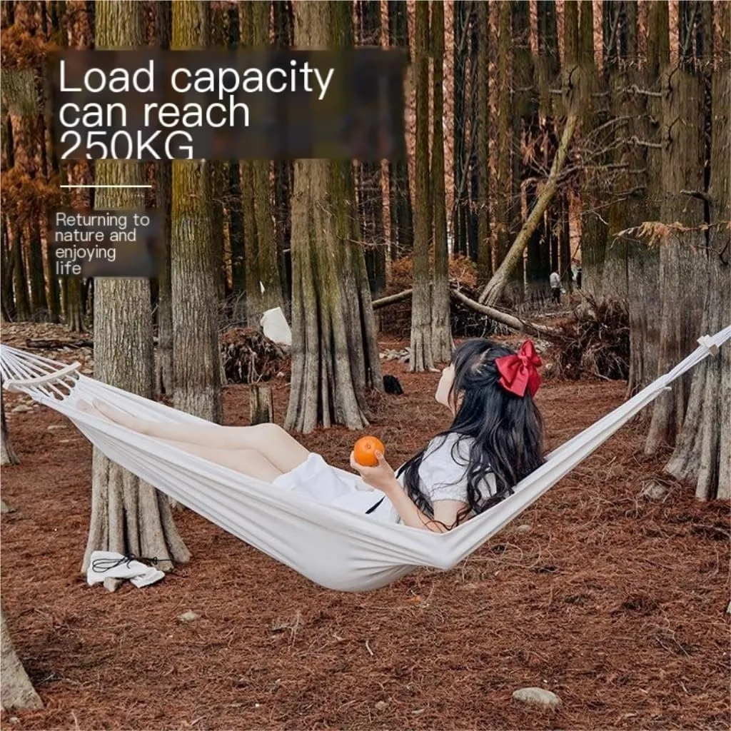 Hammocks Hammock Outdoor Camping Swing Camping Single Double Adult Sleeping Anti-Rollover Thickened Hanging Chair Camping Hammocks(White,Small)