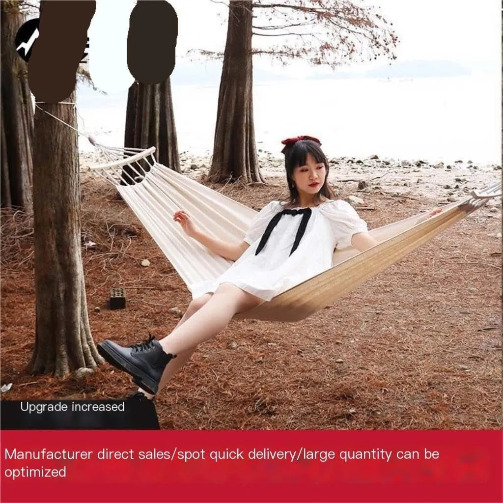 Hammocks Hammock Outdoor Camping Swing Camping Single Double Adult Sleeping Anti-Rollover Thickened Hanging Chair Camping Hammocks(White,Small)