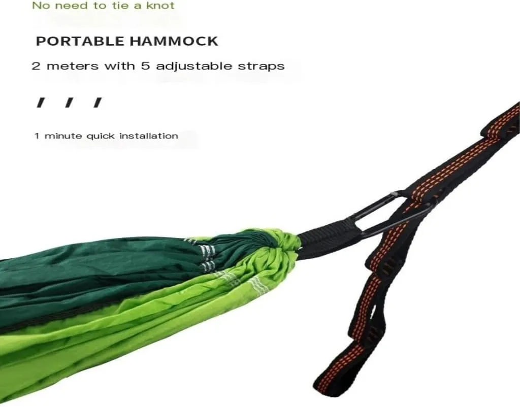 Hamock Mosquito Net Hammock Double Outdoor Anti-Mosquito Parachute Cloth Swing Outdoor Sleeping Hanging Tree Camping Hanmock(Blue,Large)
