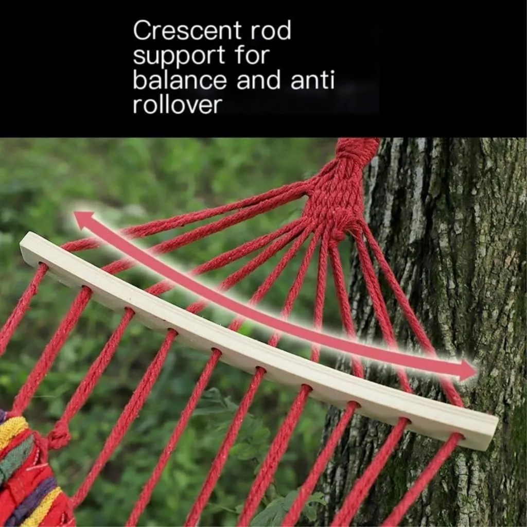 Hamock Outdoor Camping Thick Canvas Hammock Outdoor Swing Home Single Double Dormitory Sleeping Student Anti-Rollover Hanmock(C)