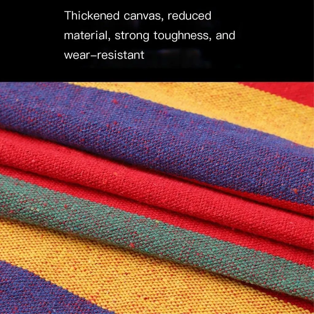 Hamock Outdoor Camping Thick Canvas Hammock Outdoor Swing Home Single Double Dormitory Sleeping Student Anti-Rollover Hanmock(C)