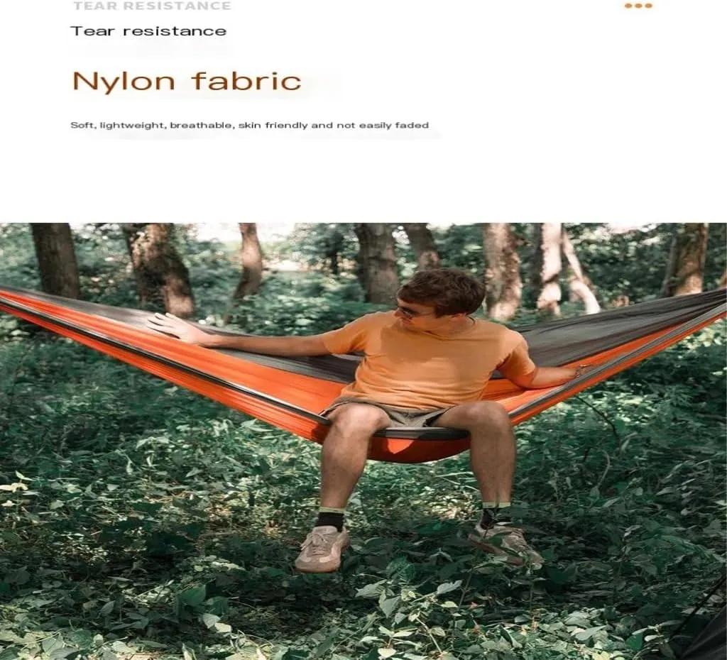 Hamock Outdoor Camping Thick Canvas Hammock Outdoor Swing Home Single Double Dormitory Sleeping Student Anti-Rollover Hanmock(C)