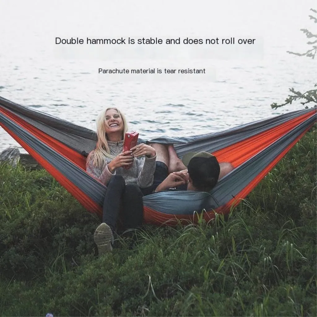 Hamock Outdoor Camping Thick Canvas Hammock Outdoor Swing Home Single Double Dormitory Sleeping Student Anti-Rollover Hanmock(C)