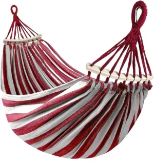 Hamock Outdoor Canvas Hammock Camping Anti-Rollover Swing Thickened Spot Single Double Duckbill Buckle Hammock Hanmock(B)