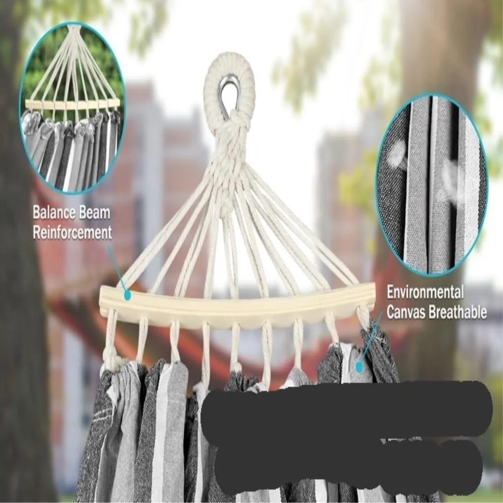 Hamock Outdoor Canvas Hammock Camping Anti-Rollover Swing Thickened Spot Single Double Duckbill Buckle Hammock Hanmock(B)