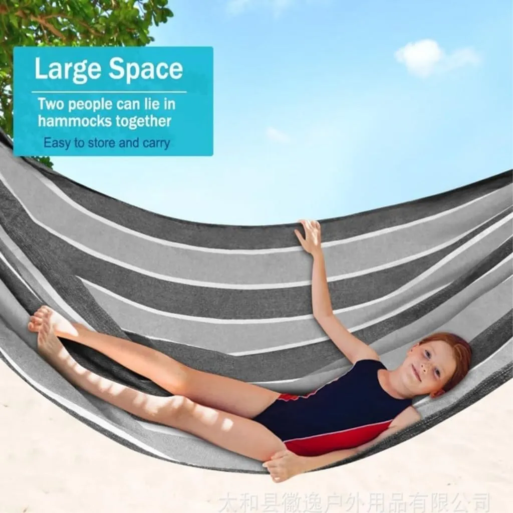 Hamock Outdoor Canvas Hammock Camping Anti-Rollover Swing Thickened Spot Single Double Duckbill Buckle Hammock Hanmock(B)