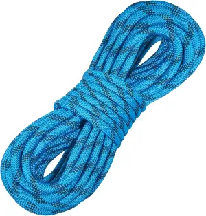 Happybuy 10.5mm Static Climbing Rope, 29.3M(96ft), 25KN Breaking Strength, Fiber Rope with Steel Snap Hooks for Rappelling, Fire Rescue, Blue, Outdoor Use