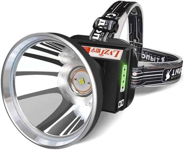 Headlight Strong Light Charging Head-Mounted Flashlight Led Outdoor Yellow Light Xenon Miner's Lamp Long World Life