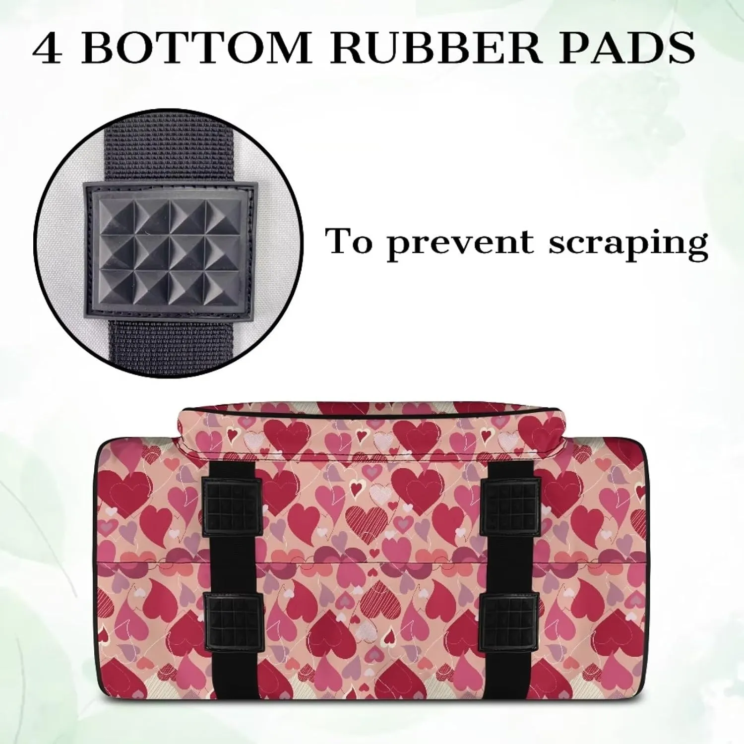Hearts Sewing Machine Handbag Suitcase Travel Storage Bag Sewing Machine Carrying Case with Pockets, Portable Sewing Case for Outdoor Traveling Camping Use