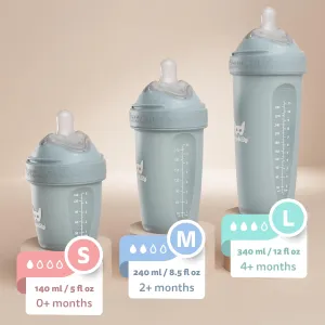 Herobility Double Anti-Colic Baby Bottles – 8.5 fl oz/240ml – 3-Pack – Peach