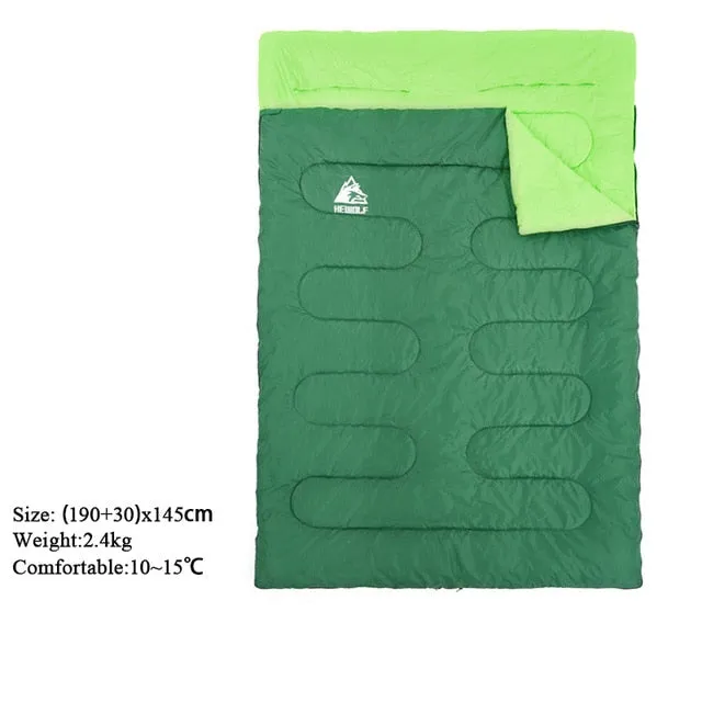 Hewolf Portable Hiking Bag Autumn 2.2m*1.45m Bags cotton Spring Resilient Outdoor VR-compatible Splicable Envelope Camping and Double Sleeping Sleeping