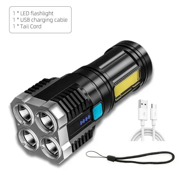High Power Rechargeable Camping Torch with COB Light and LED Technology
