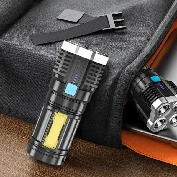 High Power Rechargeable Camping Torch with COB Light and LED Technology