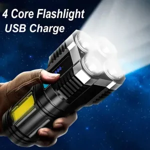 High Power Rechargeable Camping Torch with COB Light and LED Technology