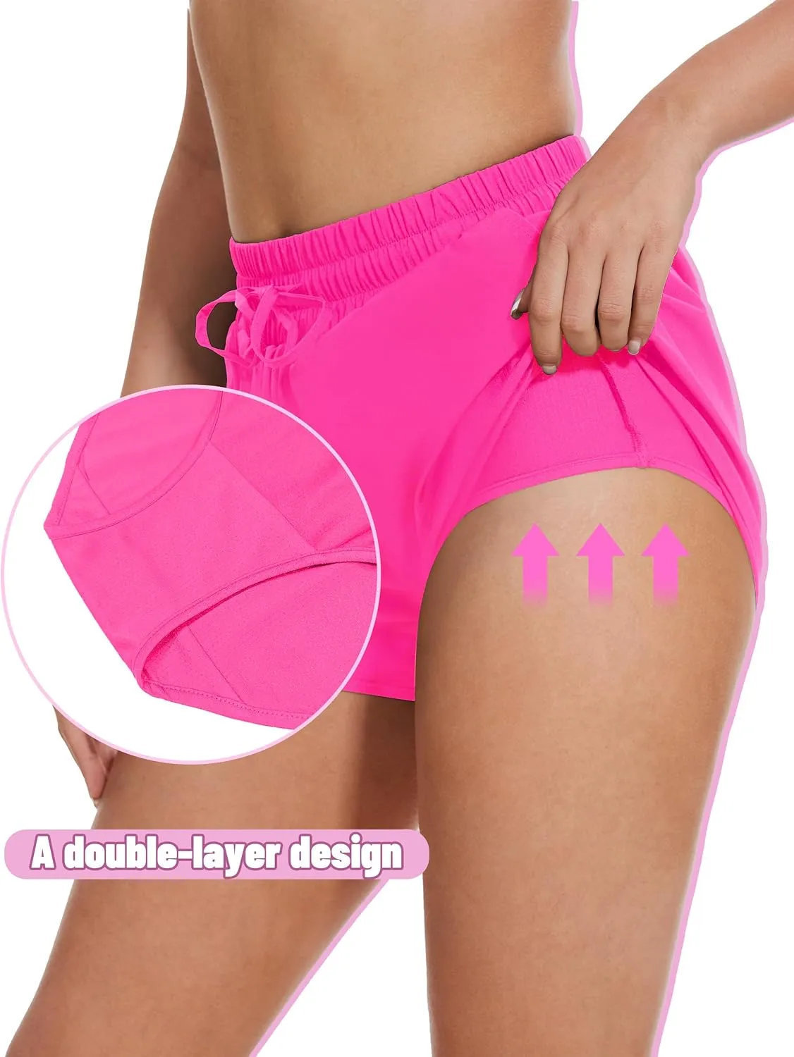 High Waisted Running Shorts for Women with Pockets, 2.5" Black Athletic Workout Gym Yoga Spandex Dolphin Shorts