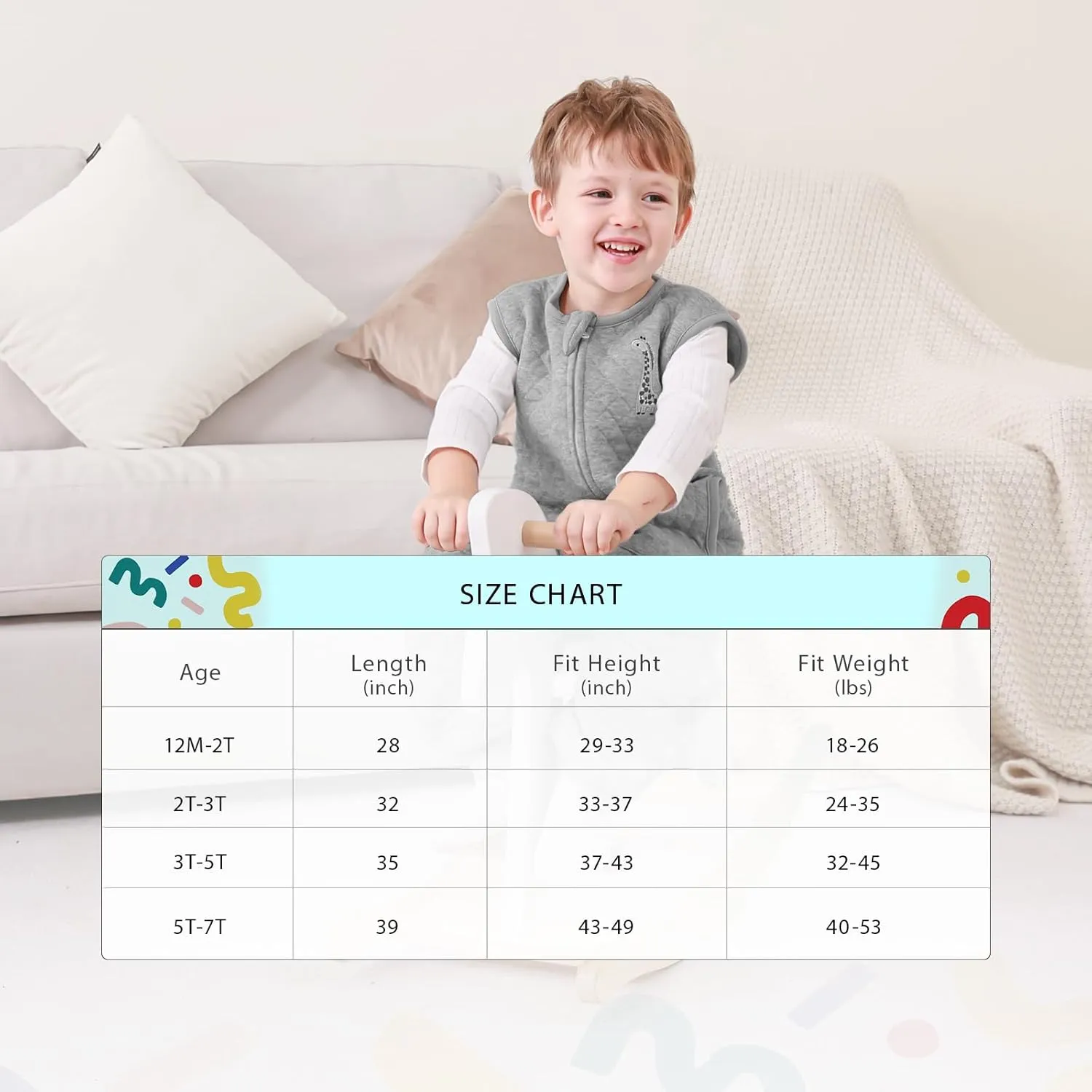 HOMEAL Toddler Sleeping Sack with Feet, Baby Sleep Sack 3t-5t