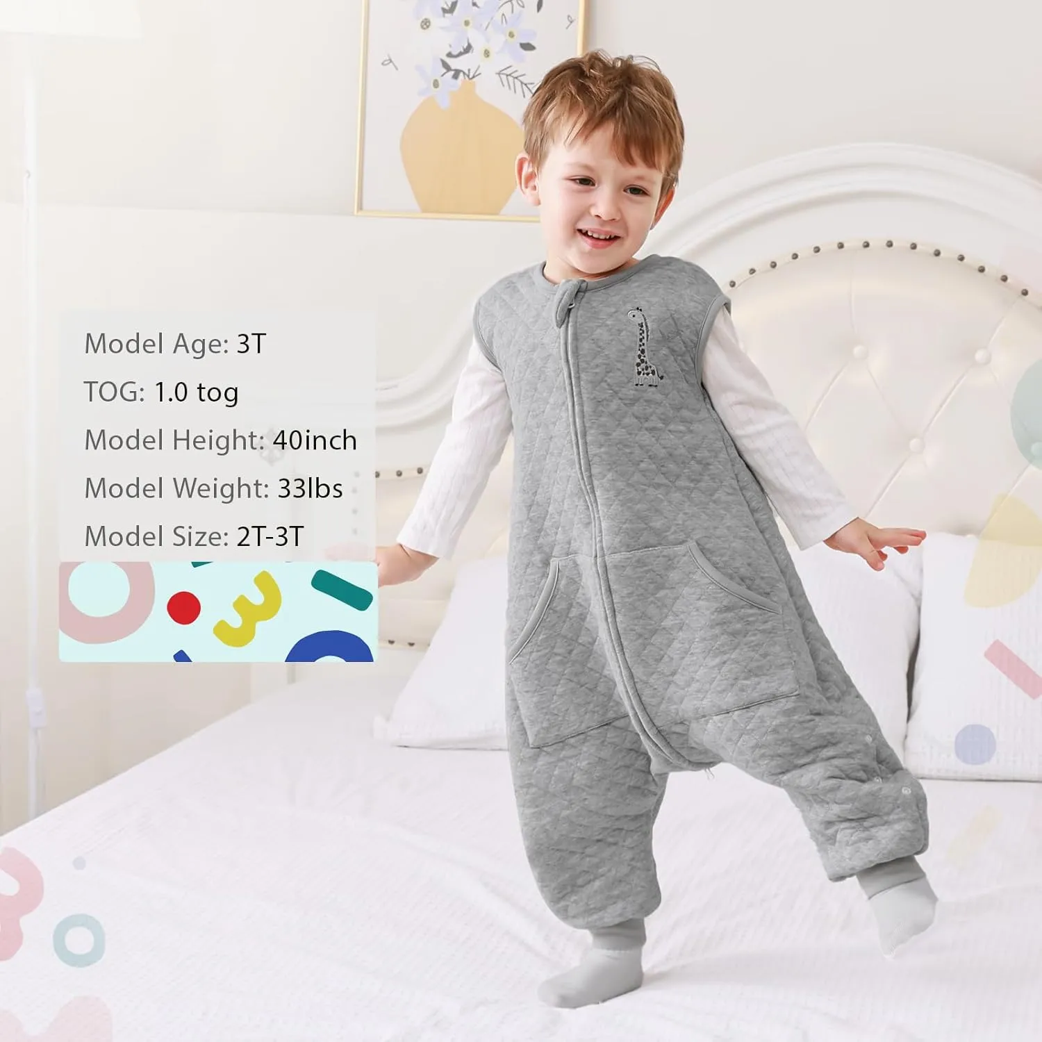HOMEAL Toddler Sleeping Sack with Feet, Baby Sleep Sack 3t-5t