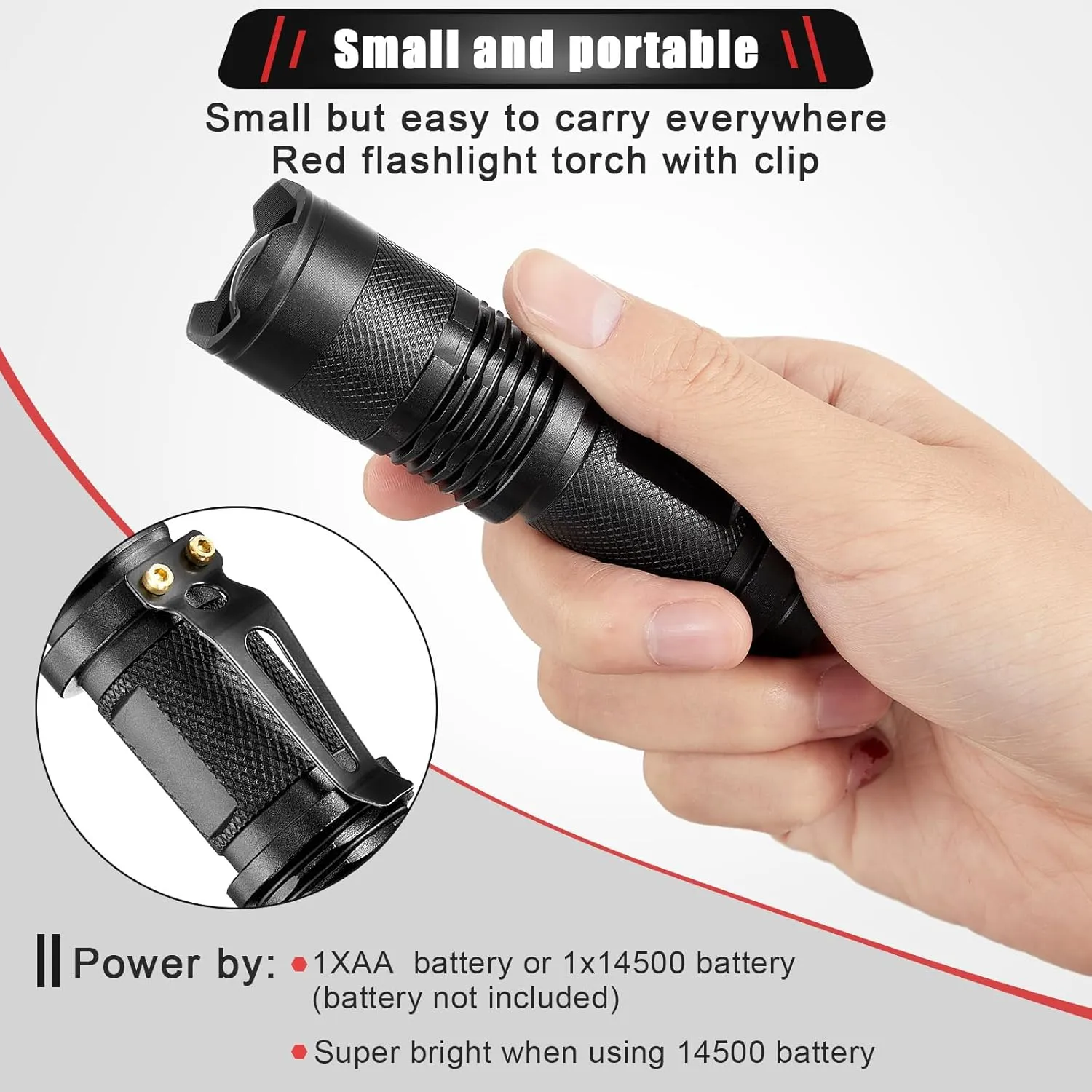 Honoson 10 Pieces Red Light Flashlight LED Single Mode Torch 1 Mode Scalable Red Lens Filter Flashlight for Night Astronomy Aviation Observation Beach Turtle Safe