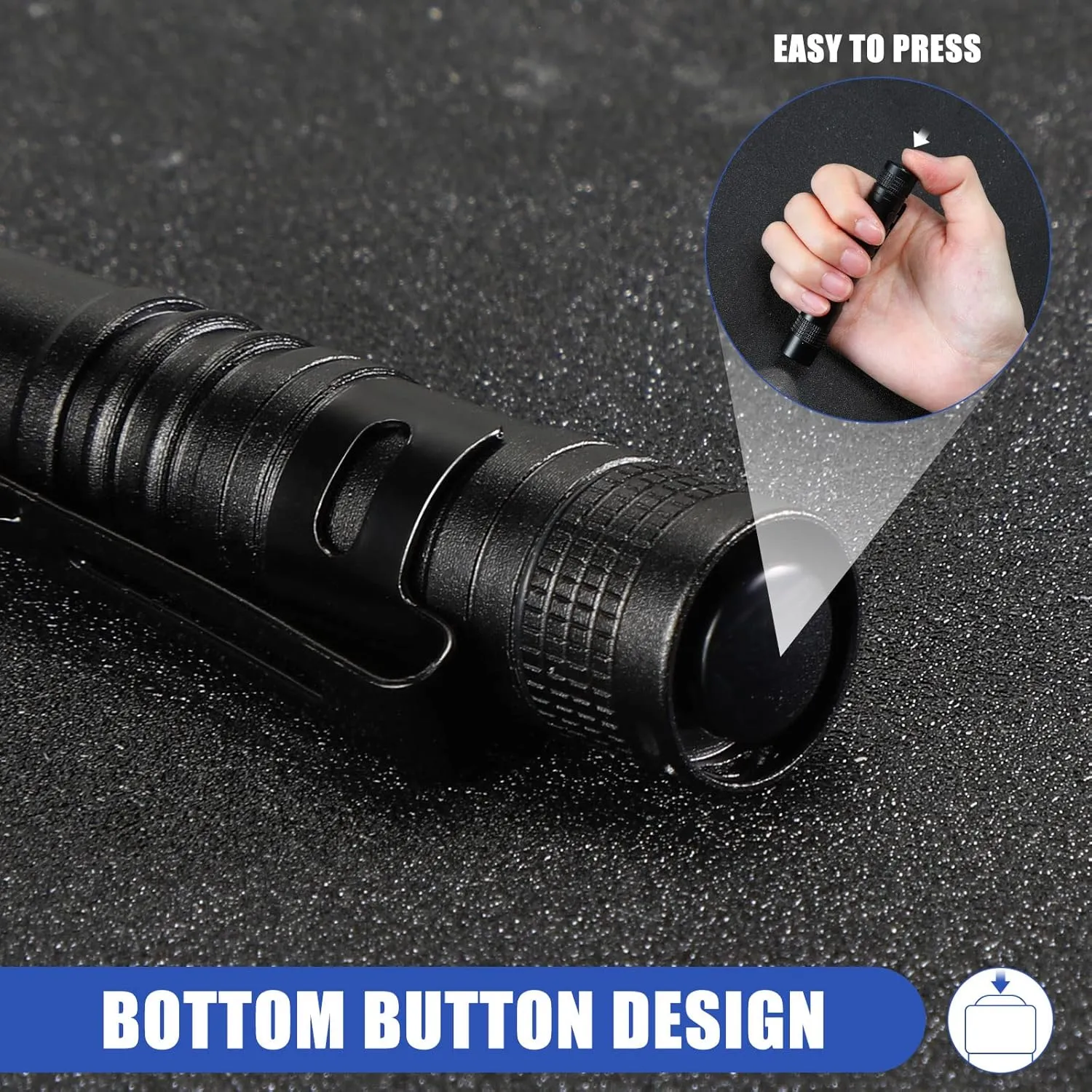 Hortsun 10 Pcs LED Pen Flashlight with Pocket Small Flashlight Bulk Mini Flashlight with Clip for Outdoor Valentines Gift for Men(3.54 Inch,Black)