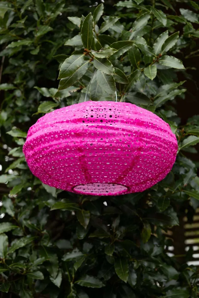 Hot Pink Hanging Outdoor Solar Lantern