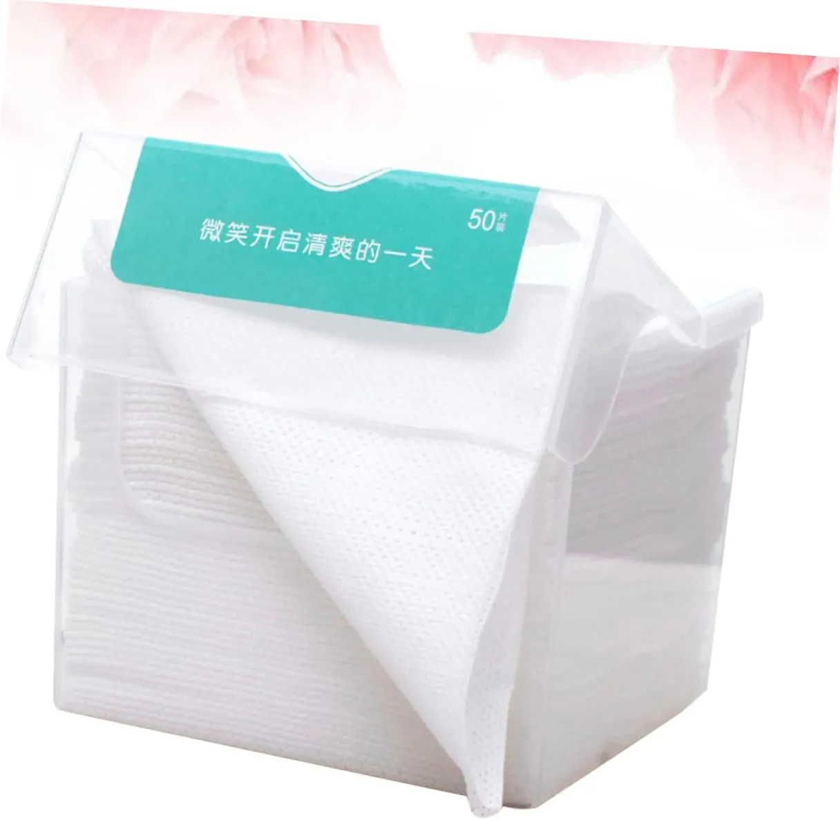 Housoutil 2 Sets 50pcs Disposable Facial Tissue Cotton Facial Towel Wet Dry Makeup Remover Portable for Outdoor Activities Camping Hiking