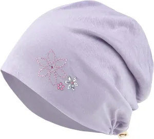 ililily Tencel Lyocell Flower Trim Chemo Hair Loss Beanie Ultra Soft Stretchable Head Cover Sleep Hat