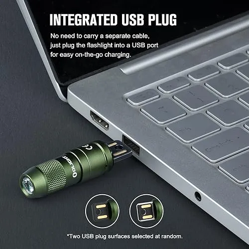 IMINI 2 EDC Rechargeable Keychain Flashlight,50 Lumens Compact & Portable Mini Light