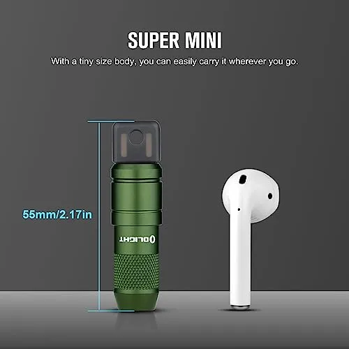 IMINI 2 EDC Rechargeable Keychain Flashlight,50 Lumens Compact & Portable Mini Light