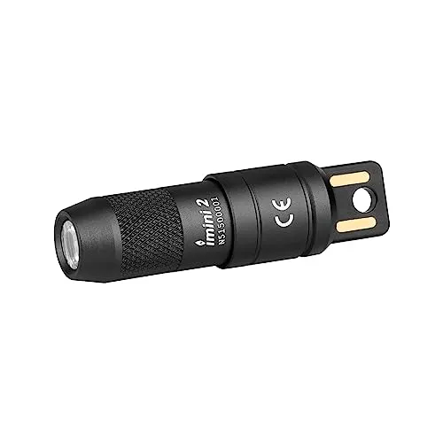 IMINI 2 EDC Rechargeable Keychain Flashlight,50 Lumens Compact & Portable Mini Light