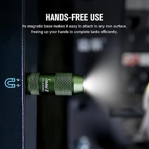 IMINI 2 EDC Rechargeable Keychain Flashlight,50 Lumens Compact & Portable Mini Light