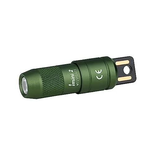 IMINI 2 EDC Rechargeable Keychain Flashlight,50 Lumens Compact & Portable Mini Light