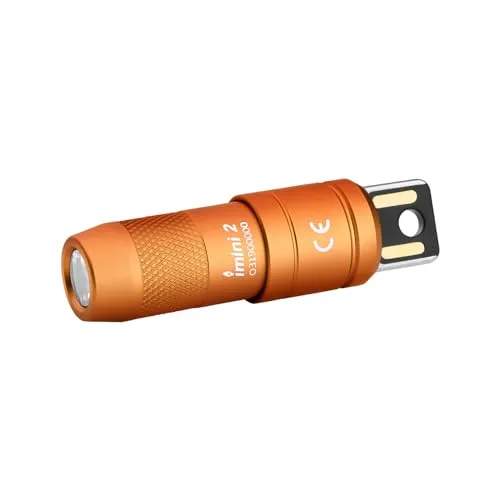 IMINI 2 EDC Rechargeable Keychain Flashlight,50 Lumens Compact & Portable Mini Light