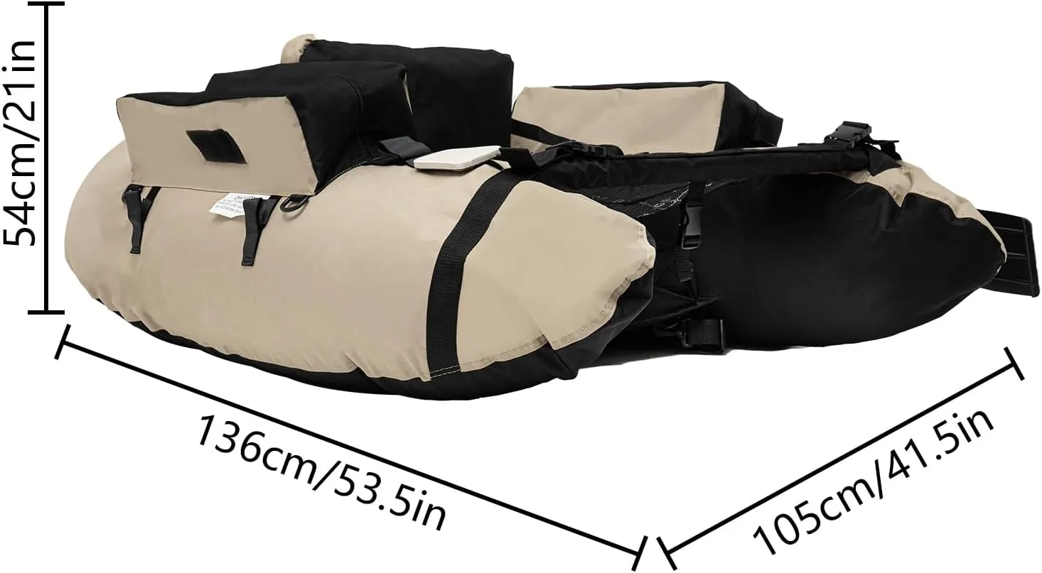 Inflatable Fishing Boat, Outdoor Fishing Raft Boat Set Inflatable Kayak with Hand Air Pump, 286.6lbs Capacity Portable Fishing Boat Inflatable Fishing Pontoon Boat for Lakes and Rivers