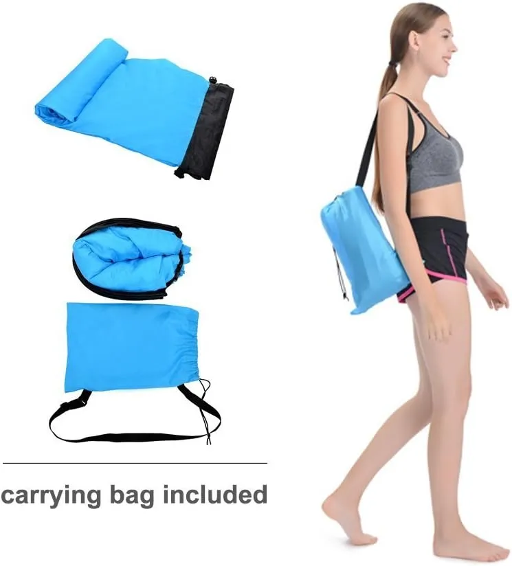 Inflatable Lounger Air Chair Sofa Bed Sleeping Bag Couch for Beach Camping Lake Garden (Orange)