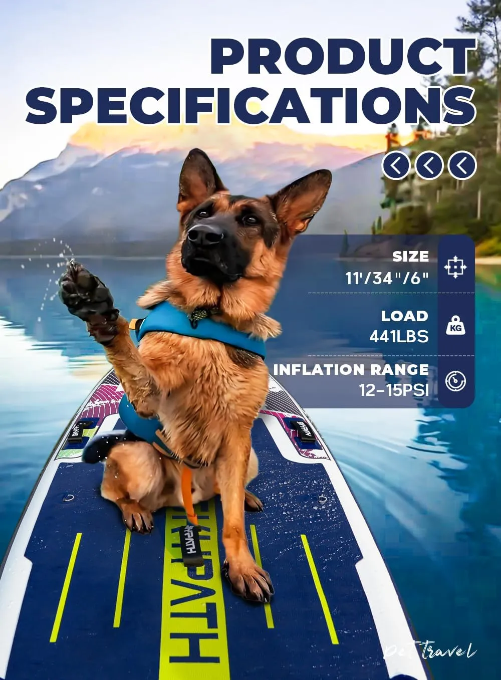 Inflatable Stand Up Paddle Board,10'6''*32''/11'*34'' Ultra-Light SUP Board,Blow Up Paddle Board, Wide Stable Family Board for Youth & Adults of All Skill Levels with Full Set of SUP Board Accessories