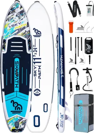 Inflatable Stand Up Paddle Board,10'6''*32''/11'*34'' Ultra-Light SUP Board,Blow Up Paddle Board, Wide Stable Family Board for Youth & Adults of All Skill Levels with Full Set of SUP Board Accessories