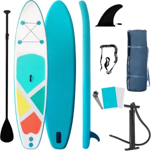 Inflatable SUP Stand-Up Paddle Boards for All Skill Levels, QILEBA 10'4'' Ultra-Light Paddleboard with Durable SUP Accessories, Fins, Paddle, Pump, Leash, Extra Wide Stable Non-Slip Yoga Deck