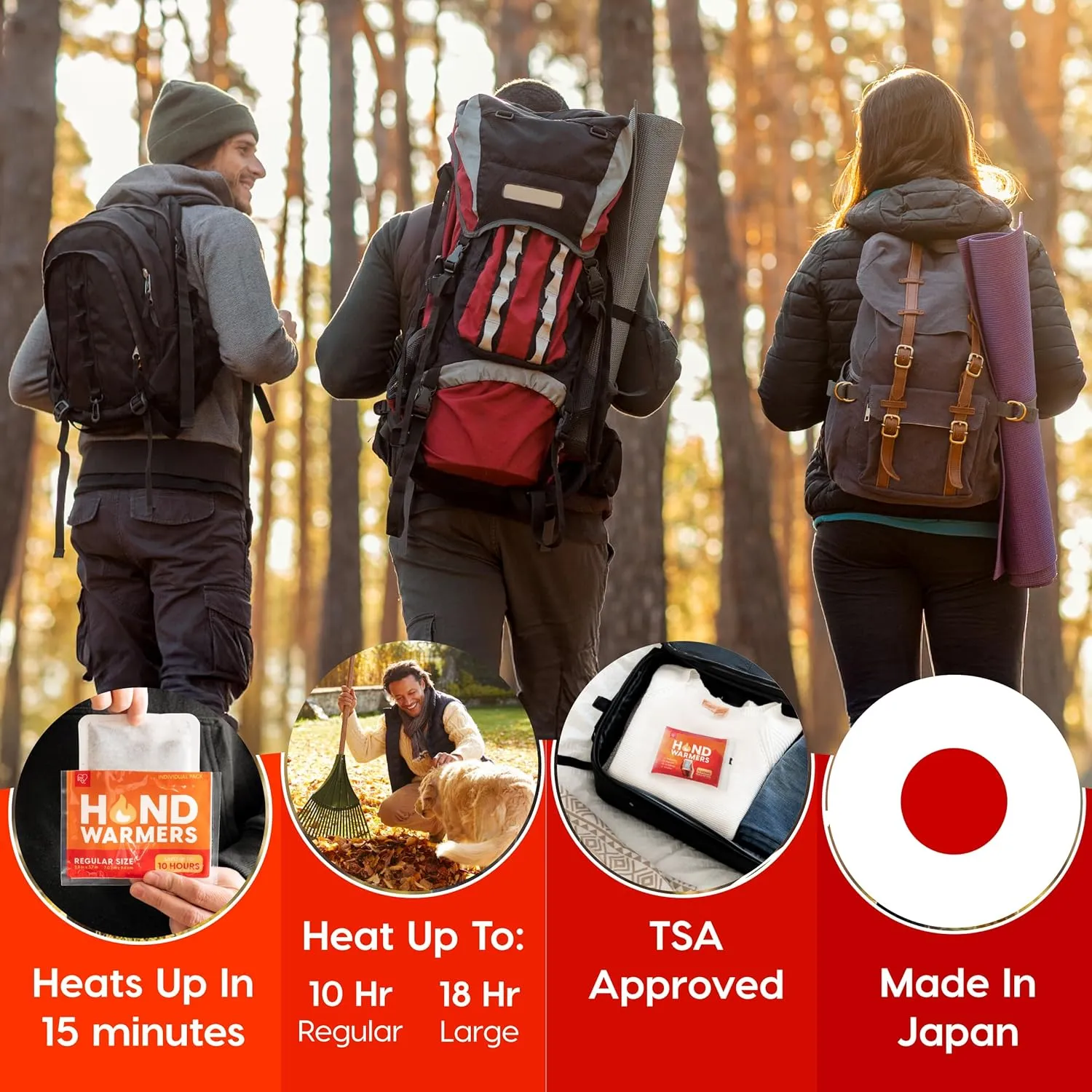 IRIS USA Hand Warmers – Large, 60 Individual Warmers, Up to 18 Hours Long-Lasting for Warm Hot Hands, On The Go, TSA-Approved, Disposable, Lasts 4 Years, For Hot Hands Handwarmers, Camping Skiing
