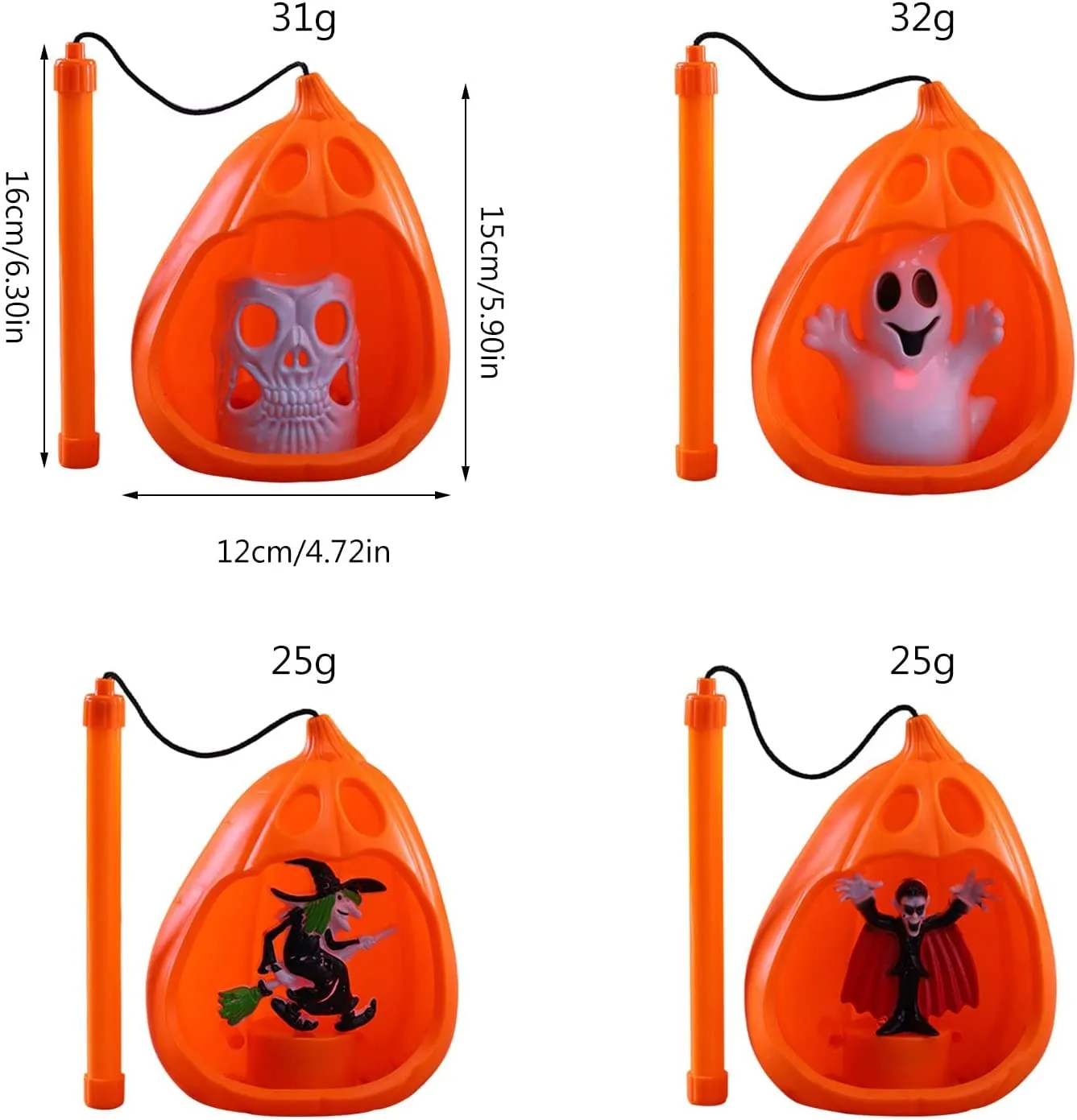 Jagmag® 1 pcs Halloween Pumpkin Lantern Portable Pumpkin Led Light Halloween Decoration Bar Party Atmosphere Props for Ghost Party Pumpkin led Light (Random Design)