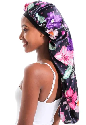 JarseHera Double-Layer Silk Bonnet Extra Long Satin Sleep Cap for Long Hair