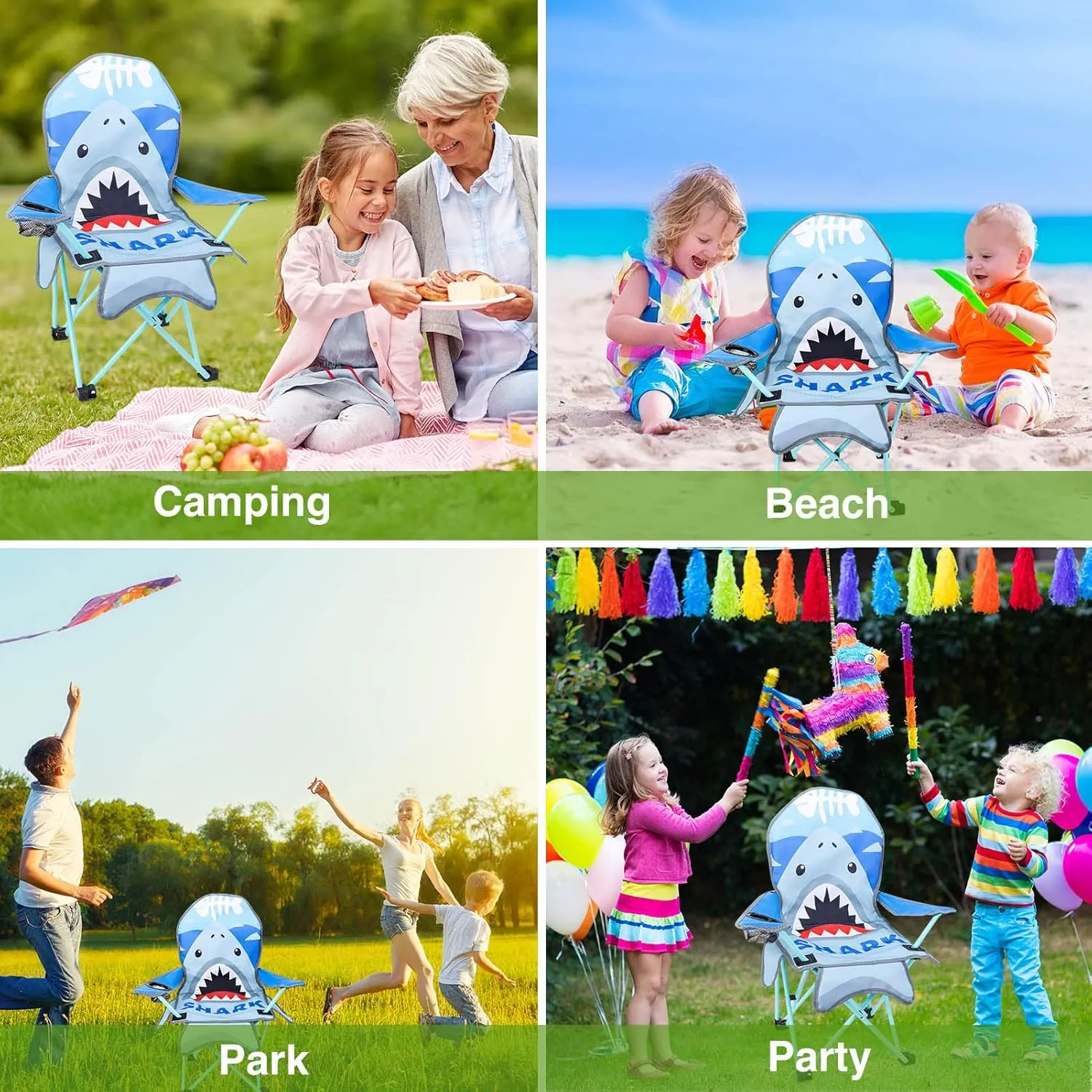 KABOER Kids Outdoor Folding Lawn and Camping Chair with Cup Holder and Carrying Bag, Children's Camping Chairs