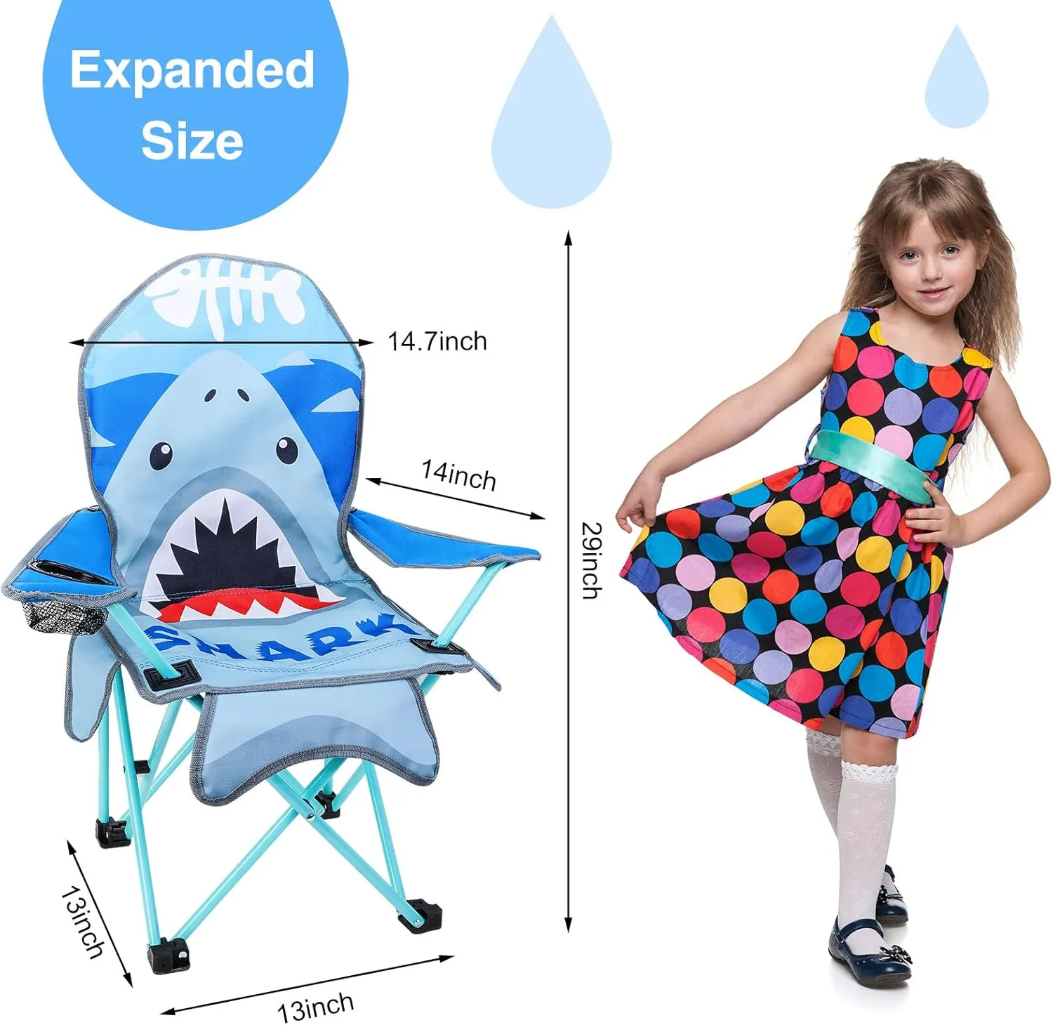 KABOER Kids Outdoor Folding Lawn and Camping Chair with Cup Holder and Carrying Bag, Children's Camping Chairs