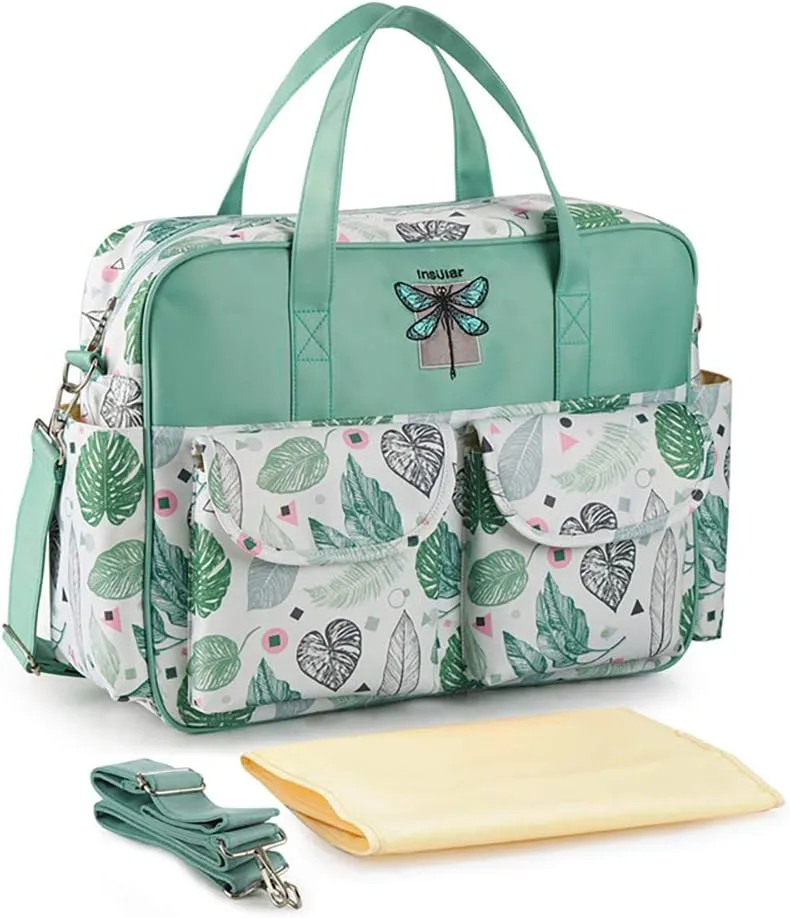 Kamay's Mummy Shoulder Bag Diaper Bag Chic Nappy Changing Bag Tote/Messenger Style Large with Changing Mat, Adjustable Straps
