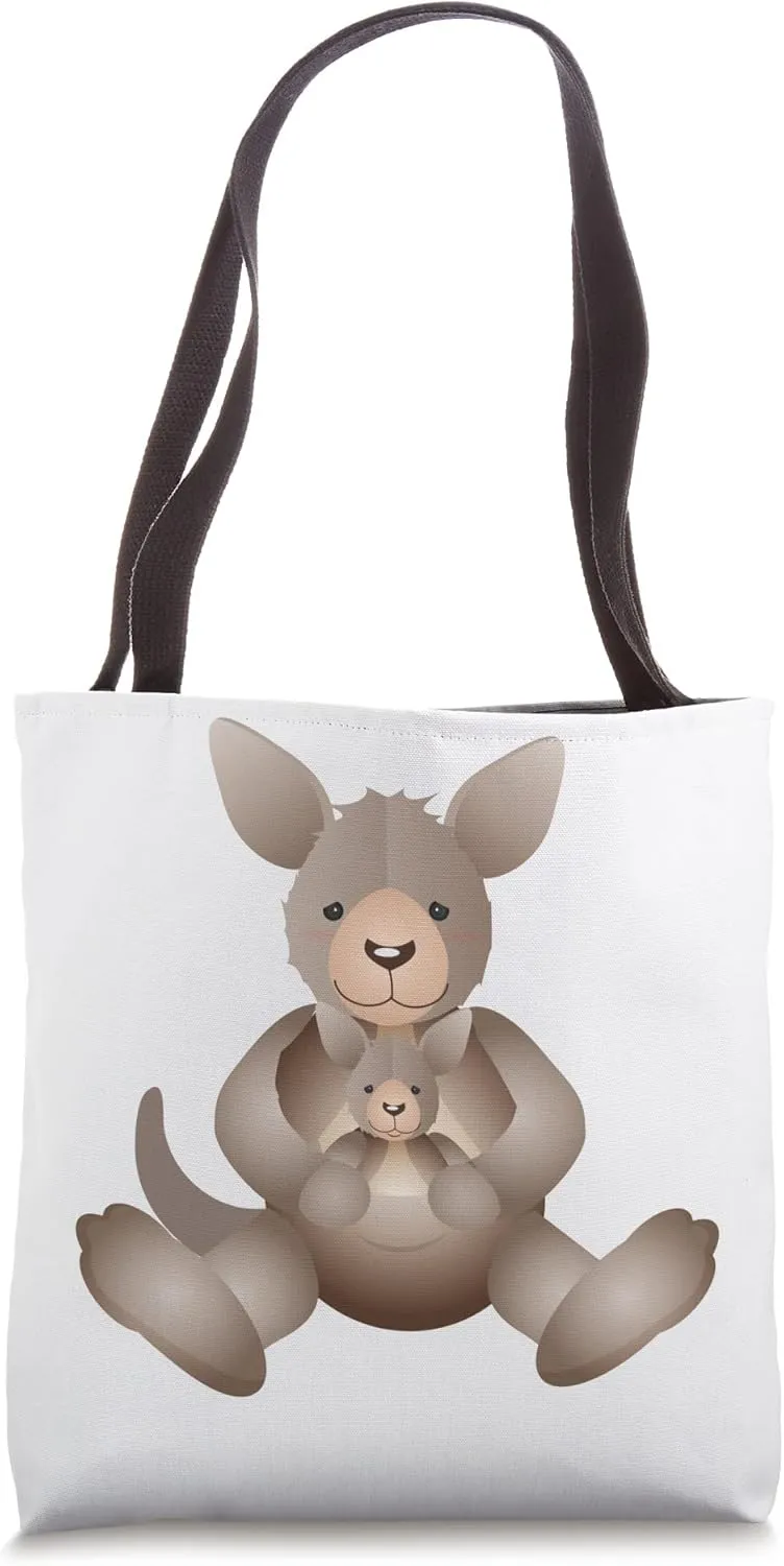 Kangaroo mum with little sugar-sweet offspring Tote Bag