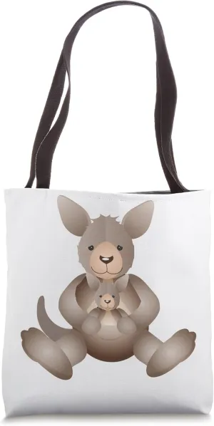 Kangaroo mum with little sugar-sweet offspring Tote Bag