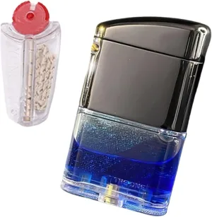 Kerosene Lighter with Gift Box Match 7pcs Flints Lighters Accessories Set Unique Birthday Gifts (Color : Black)